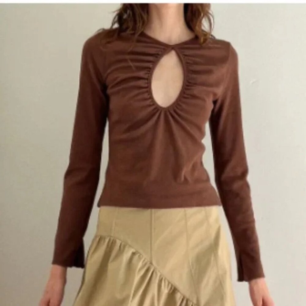 SOLD ON DEPOP Nora Keyhole Top LISA SAYS GAH - CHOCOLATE   - XS ONLY